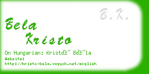 bela kristo business card